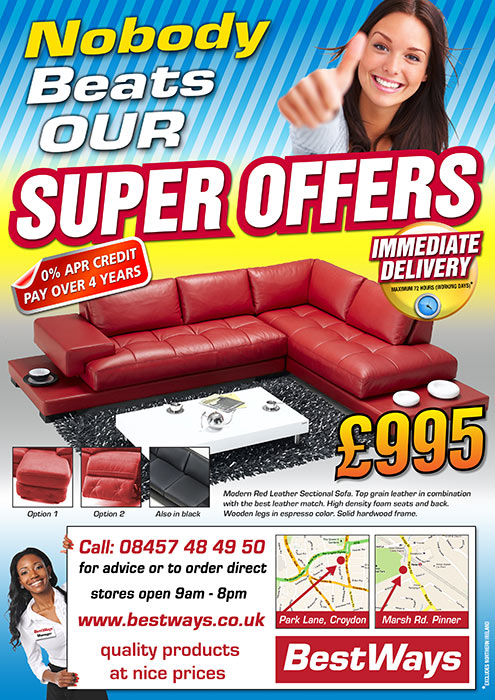 furniture store advert and flyer