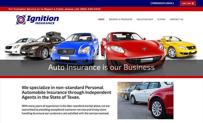 Ignition Insurance website